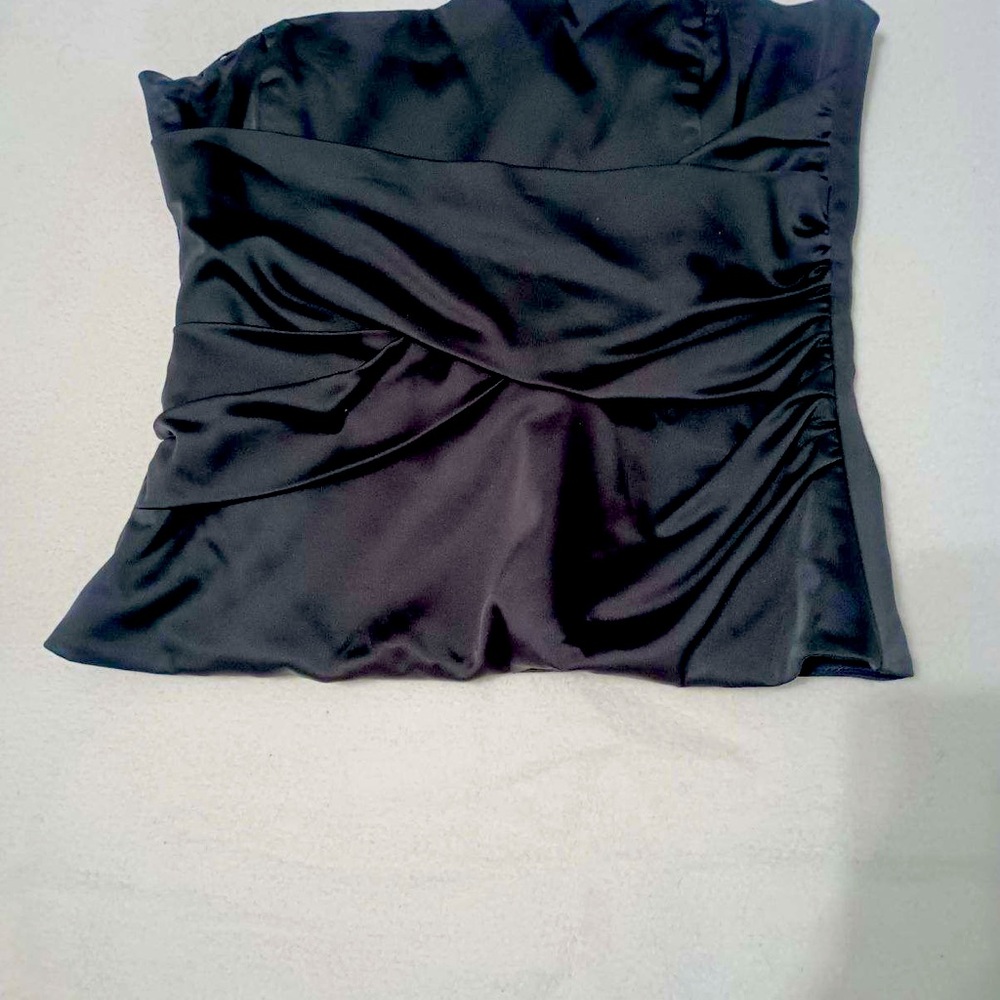 BCBG black satin corset top